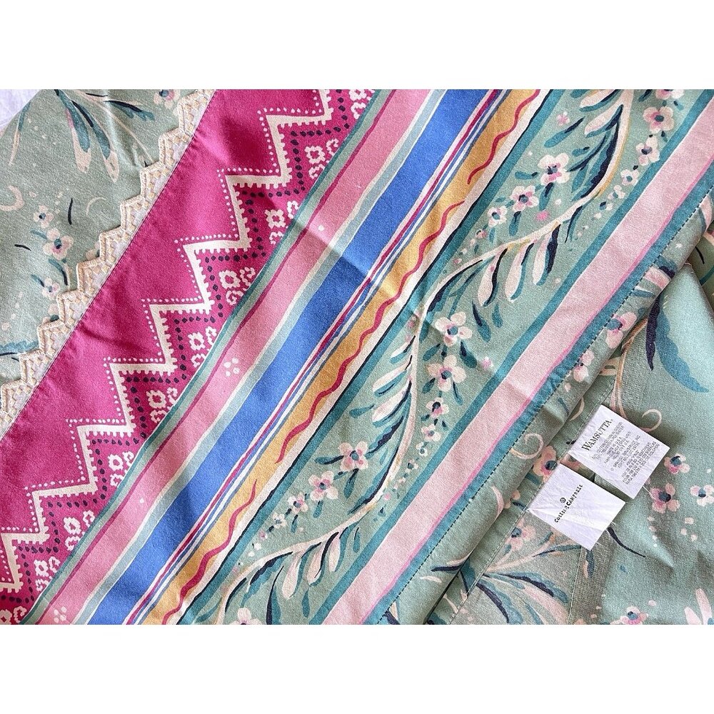 Vintage Collier Campbell King Size Flat Sheet “Gypsy Dance" Made In USA Wamsutta
